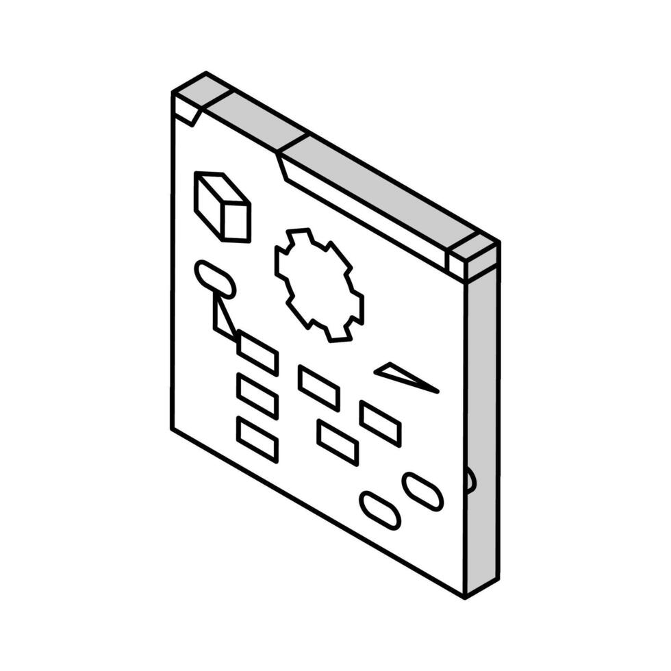 process modeling analyst isometric icon vector illustration