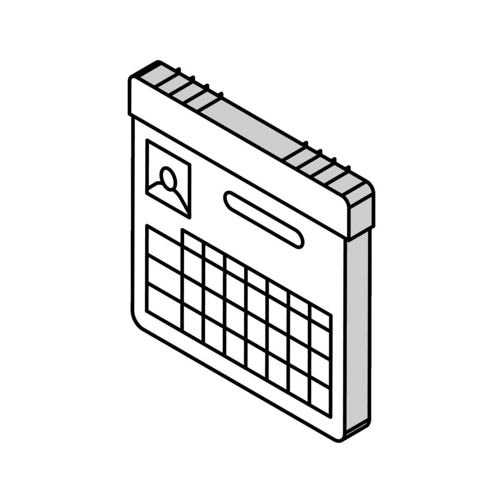 training schedule motivation isometric icon vector illustration
