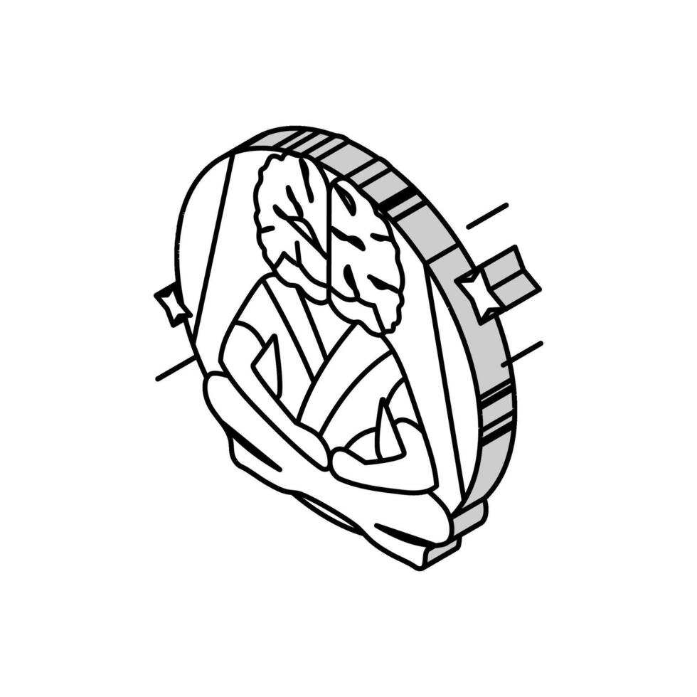 mindfulness motivation isometric icon vector illustration