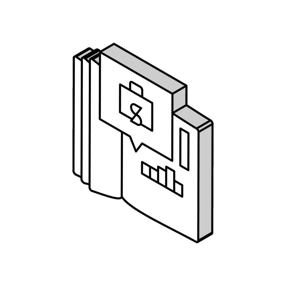 ledger book isometric icon vector illustration