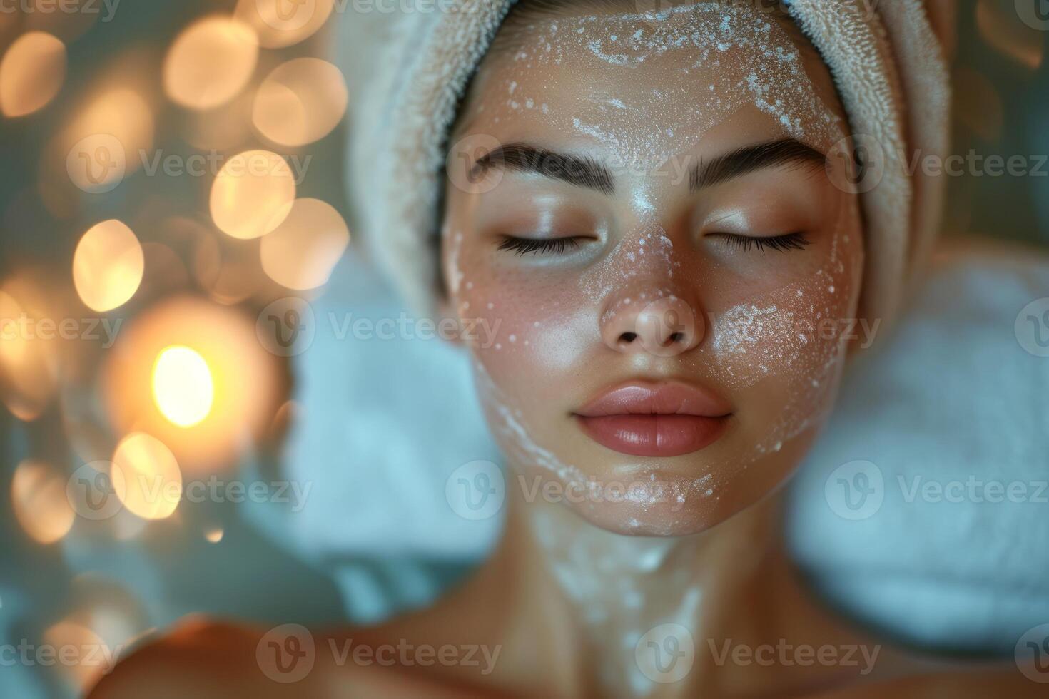 AI generated Serenity in Self-Care A Tranquil Spa Experience Illuminated by Soft, Warm Lights Promoting Wellness and Relaxation photo