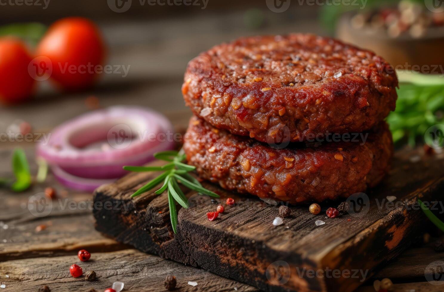 AI generated Delicious cheeseburger on the background of modern American cuisine photo