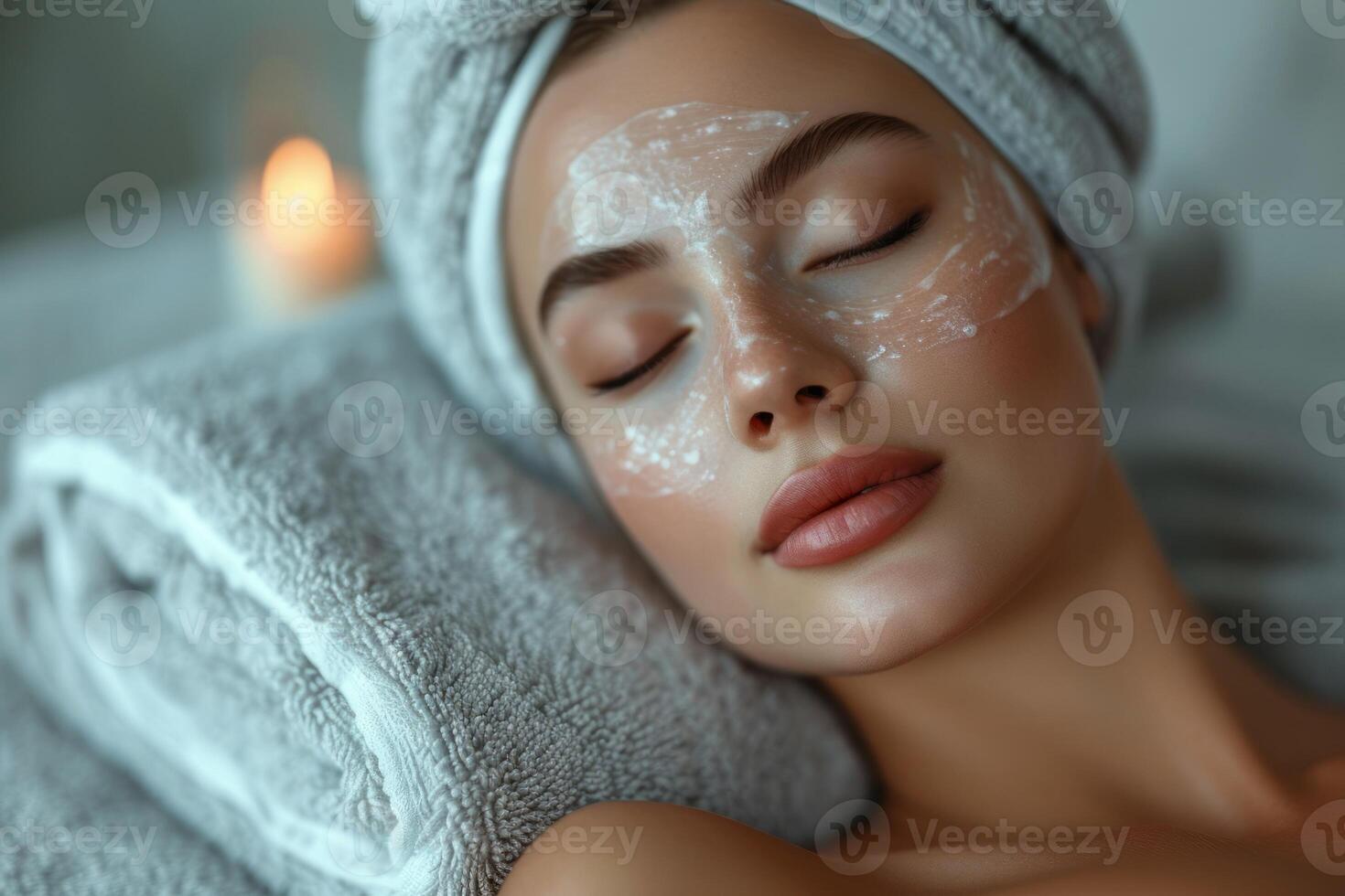 AI generated Serenity in Self-Care A Tranquil Spa Experience Illuminated by Soft, Warm Lights Promoting Wellness and Relaxation photo