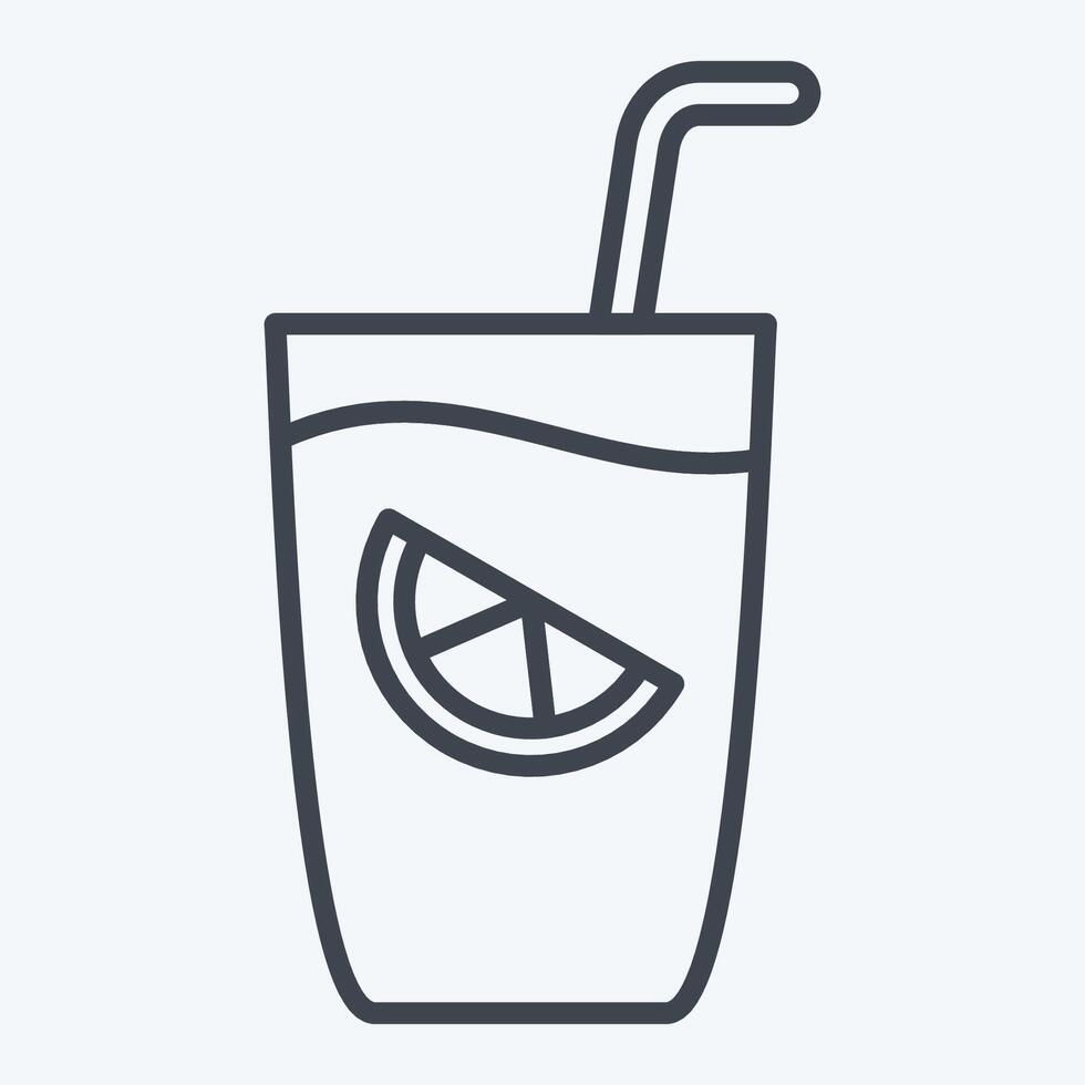 Icon Gin Tonic. related to Cocktails,Drink symbol. line style. simple design editable. simple illustration vector