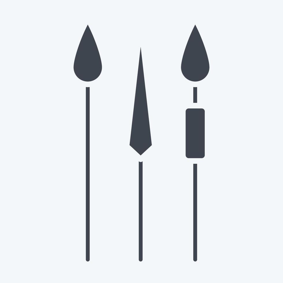 Icon Lance. related to Kenya symbol. glyph style. simple design editable. simple illustration vector