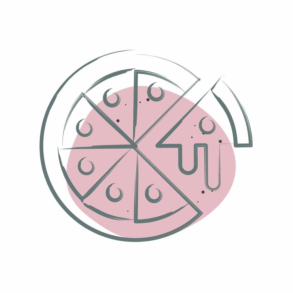 icono Pizza. relacionado a rápido comida símbolo. color Mancha estilo. sencillo diseño editable. sencillo ilustración vector