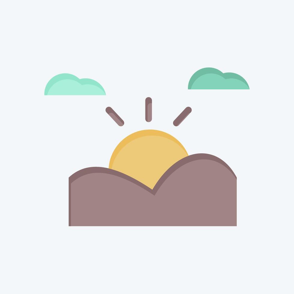 Icon Sunset. related to Kenya symbol. flat style. simple design editable. simple illustration vector