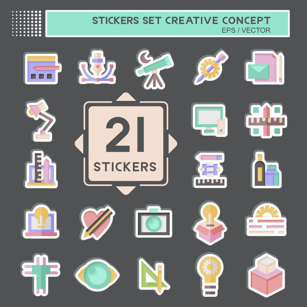 Sticker Set Creative Concept. related to Education symbol. simple design editable. simple illustration vector