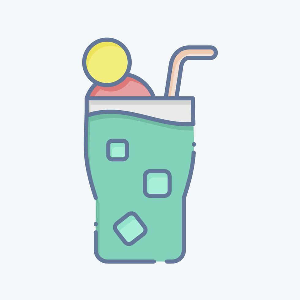 icono azul Hawai. relacionado a cócteles, bebida símbolo. garabatear estilo. sencillo diseño editable. sencillo ilustración vector