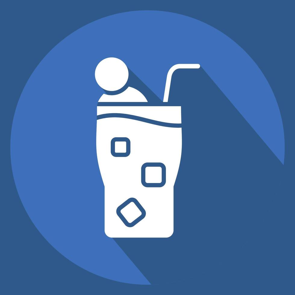 Icon Blue Hawaii. related to Cocktails,Drink symbol. long shadow style. simple design editable. simple illustration vector