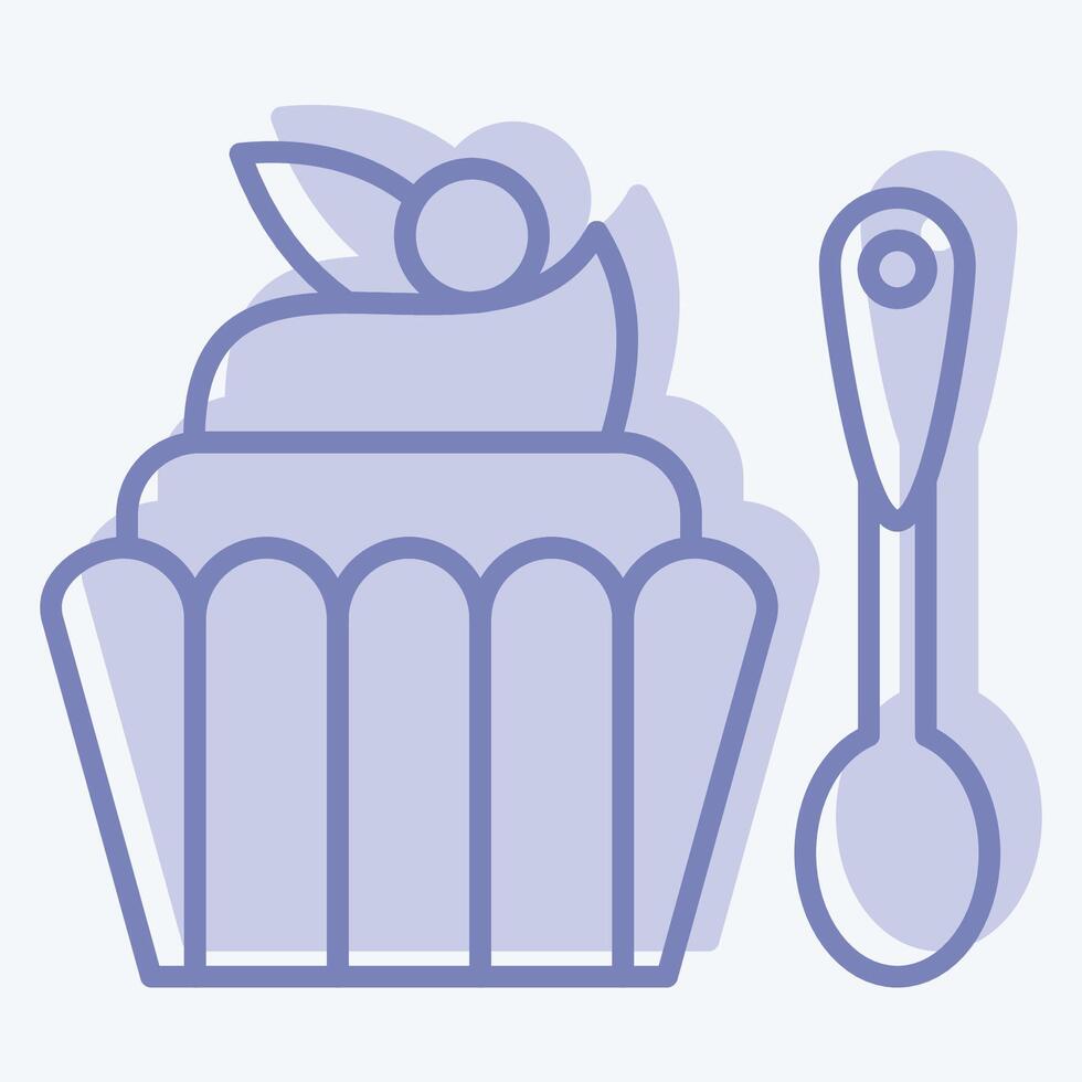 Icon Cupcake. related to Fast Food symbol. two tone style. simple design editable. simple illustration vector