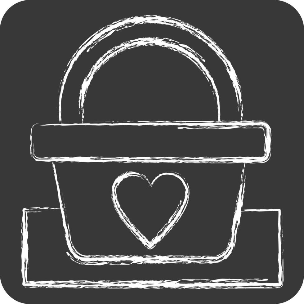 Icon Picnic Basket. related to Picnic symbol. chalk Style. simple design editable. simple illustration vector