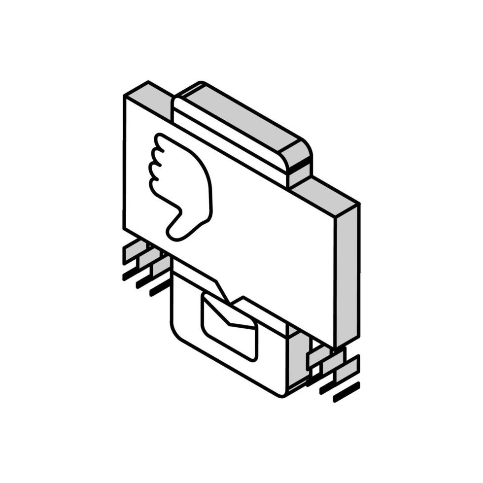 ofensiva mensajes acoso cibernético isométrica icono vector ilustración