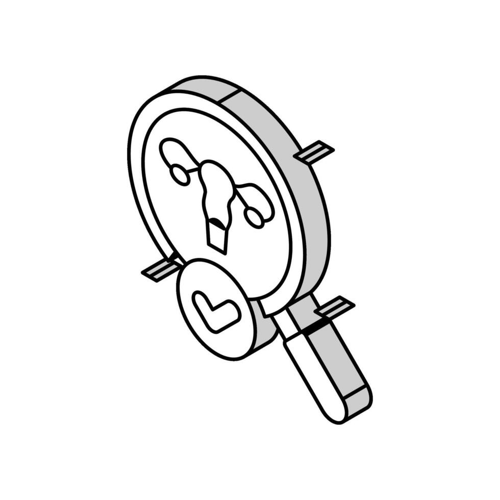gynecological exam gynecologist isometric icon vector illustration