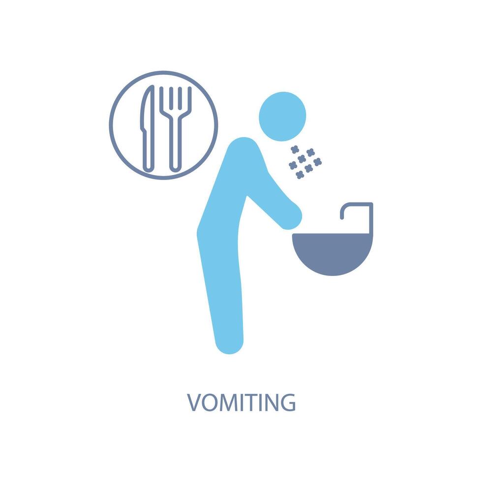 vomiting concept line icon. Simple element illustration. vomiting concept outline symbol design. vector