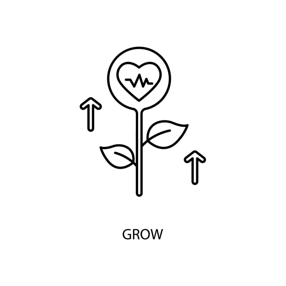 grow concept line icon. Simple element illustration.grow concept outline symbol de sign. vector