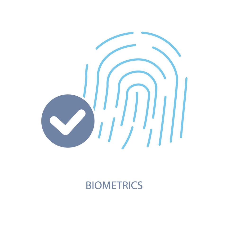 biometría concepto línea icono. sencillo elemento ilustración. biometría concepto contorno símbolo diseño. vector