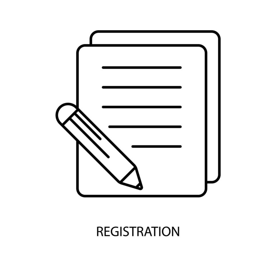 registration concept line icon. Simple element illustration. registration concept outline symbol design. vector