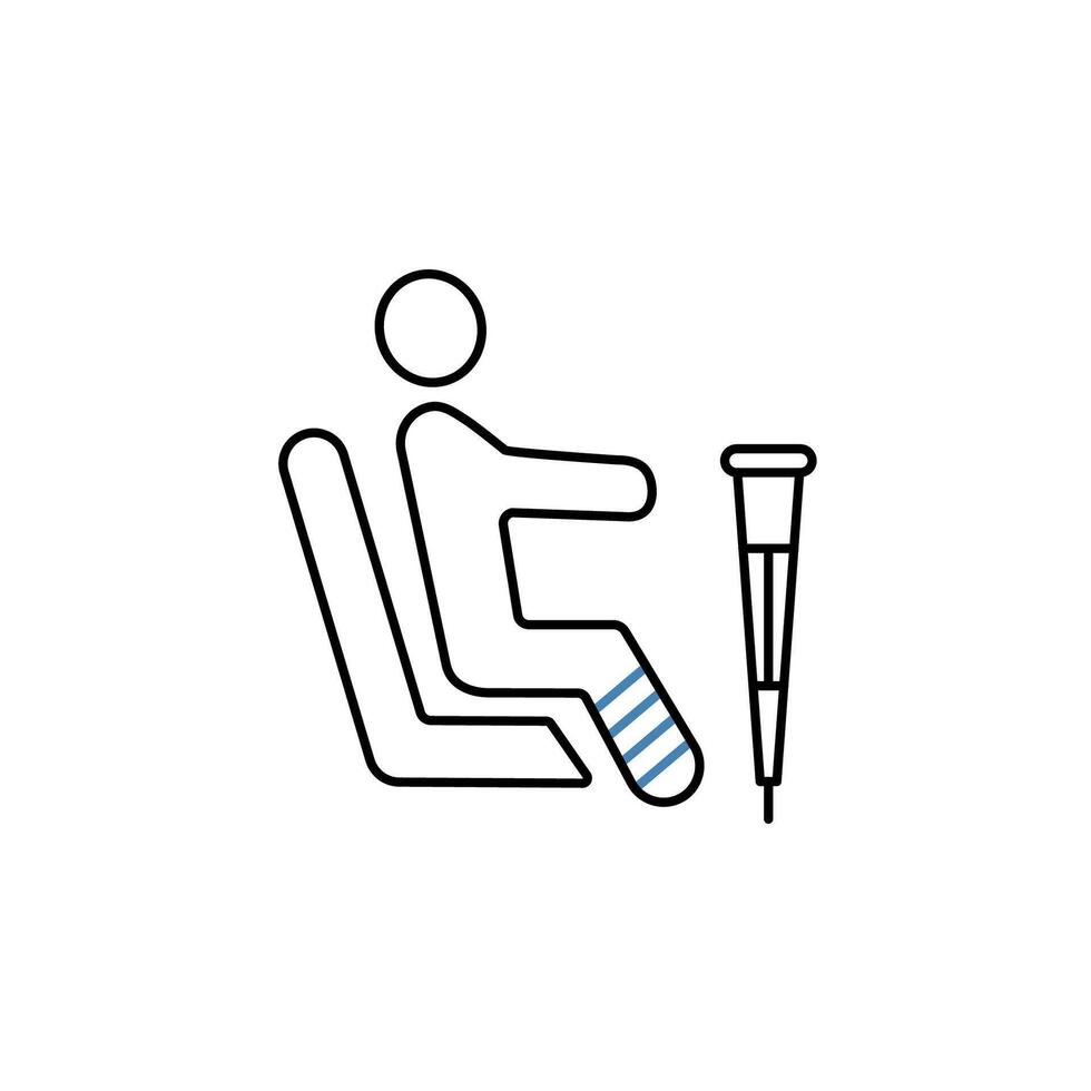 injury concept line icon. Simple element illustration. injury concept outline symbol design. vector