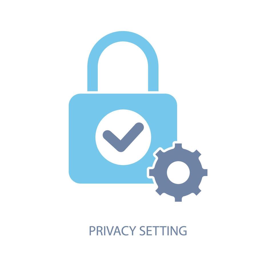 privacy setting concept line icon. Simple element illustration. privacy setting concept outline symbol design. vector