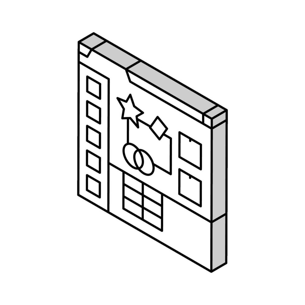 mood board interior designer isometric icon vector illustration