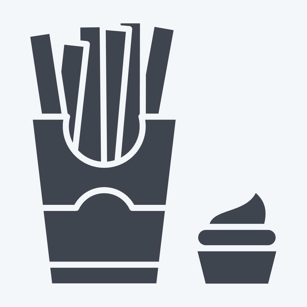 Icon French Fries. related to Fast Food symbol. glyph style. simple design editable. simple illustration vector