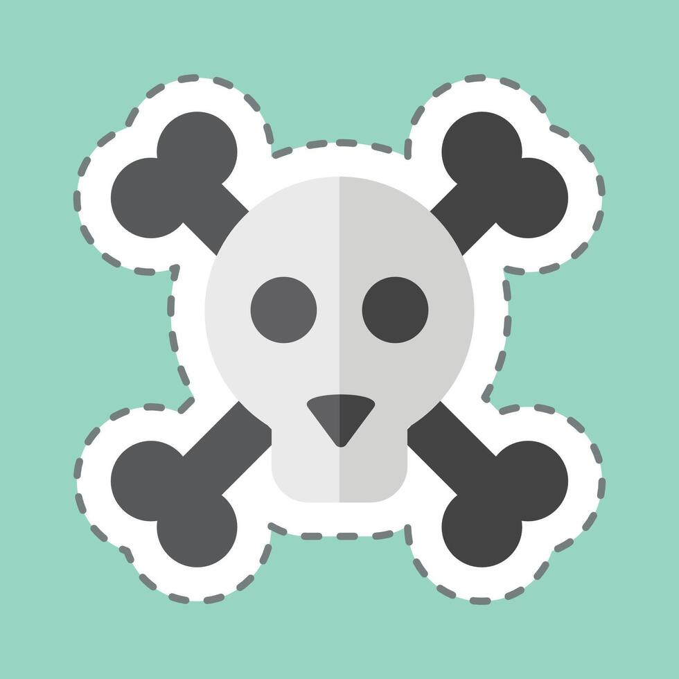 Sticker line cut Toxic. related to Medical symbol. simple design editable. simple illustration vector