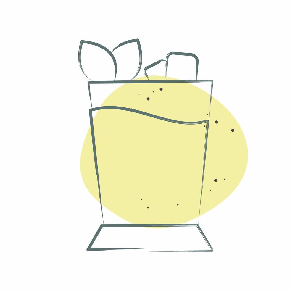 Icon Mint Julep. related to Cocktails,Drink symbol. Color Spot Style. simple design editable. simple illustration vector