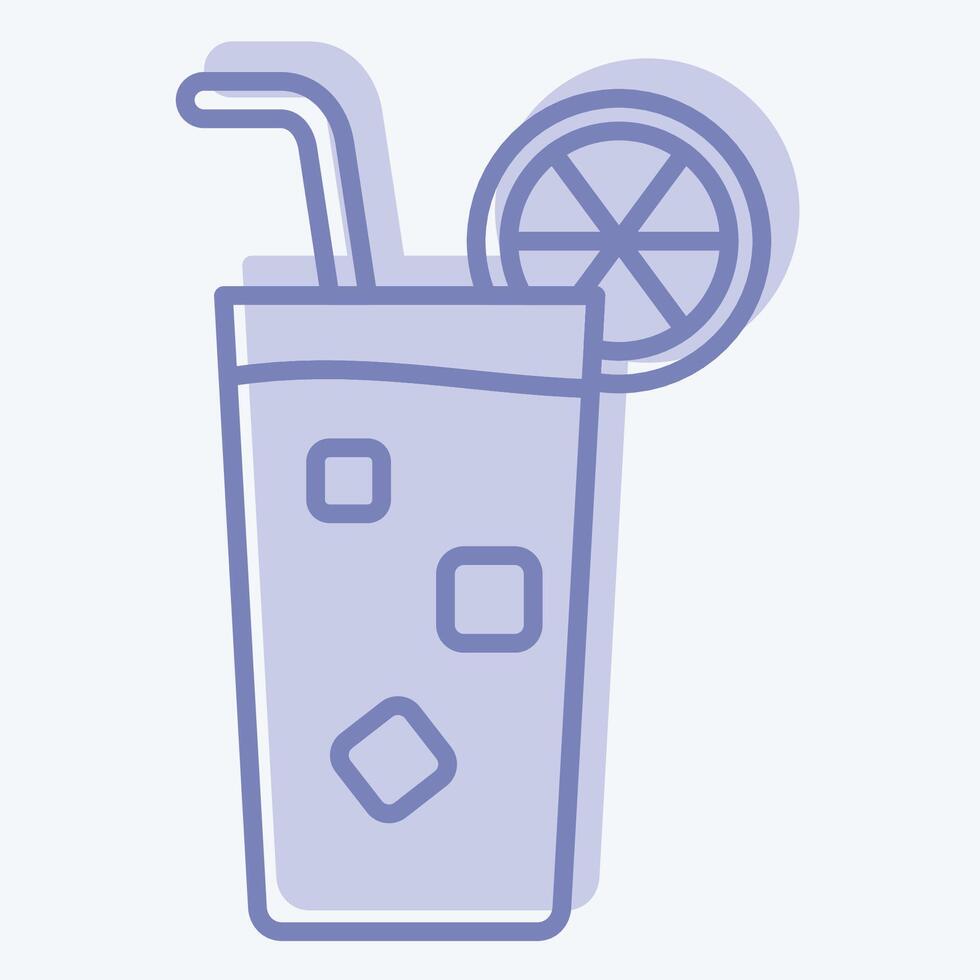 icono largo isla. relacionado a cócteles, bebida símbolo. dos tono estilo. sencillo diseño editable. sencillo ilustración vector
