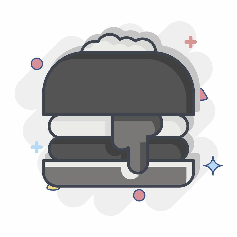 Icon Hamberger. related to Fast Food symbol. comic style. simple design editable. simple illustration vector