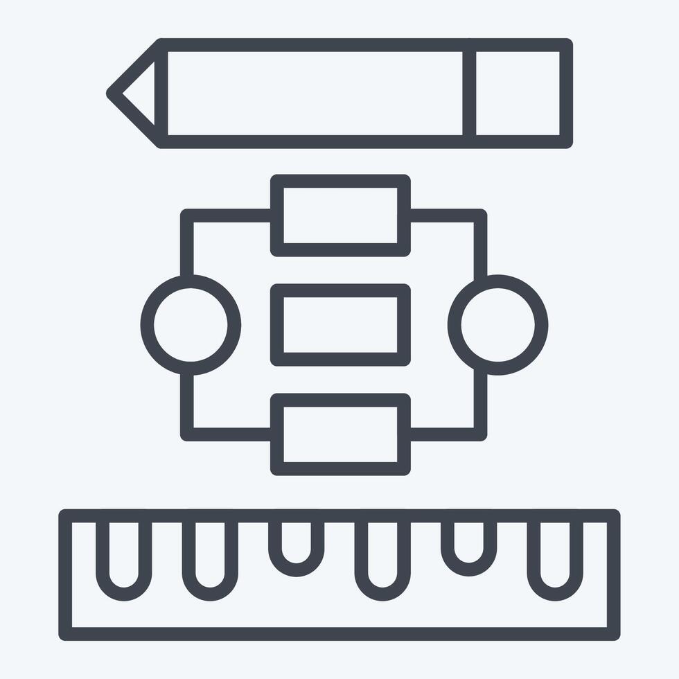 Icon Project Flowchart. related to Creative Concept symbol. line style. simple design editable. simple illustration vector