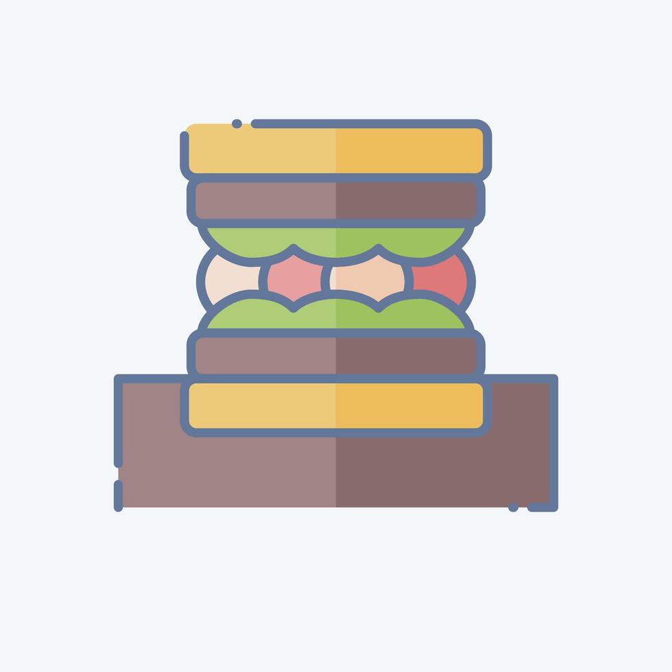 Icon Sandwich. related to Picnic symbol. doodle style. simple design editable. simple illustration vector