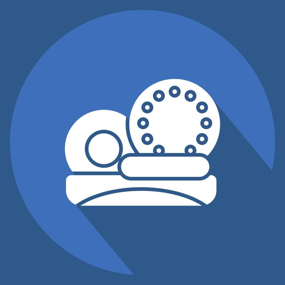 Icon Donut. related to Picnic symbol. long shadow style. simple design editable. simple illustration vector