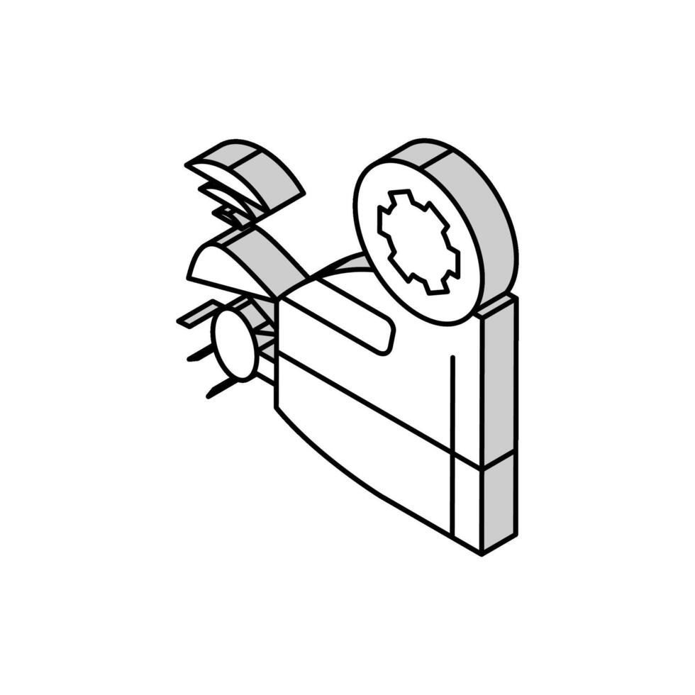 Radar calibración aeronave isométrica icono vector ilustración