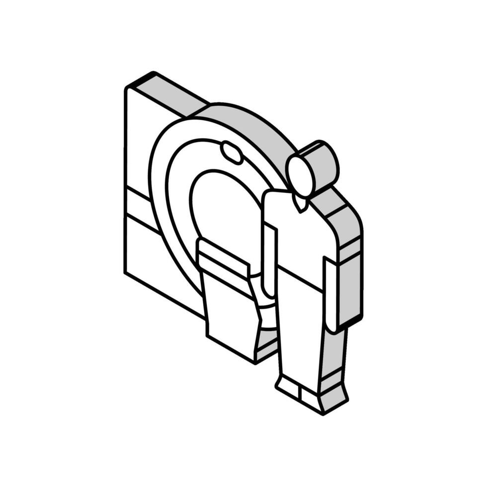 mri técnico máquina isométrica icono vector ilustración