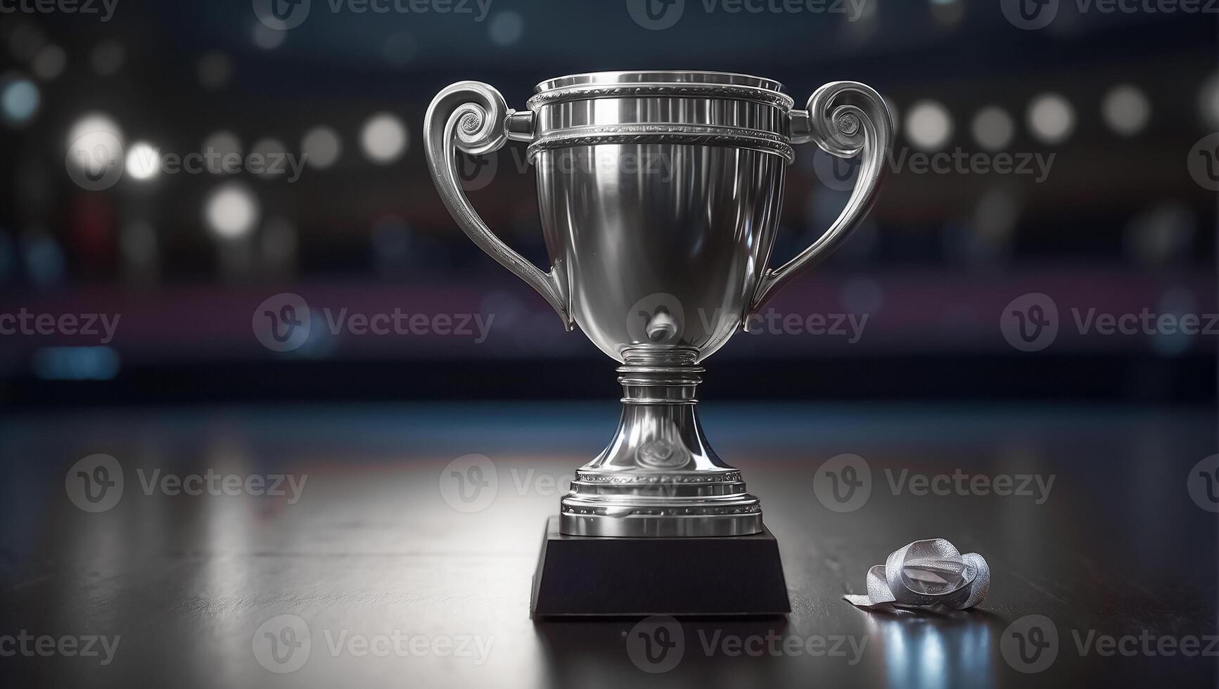 AI generated Silver winner cup photo