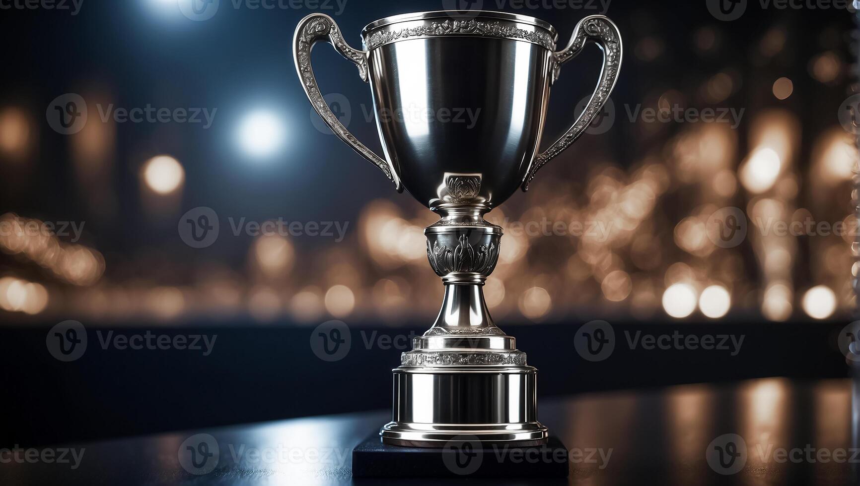 AI generated Silver winner cup photo