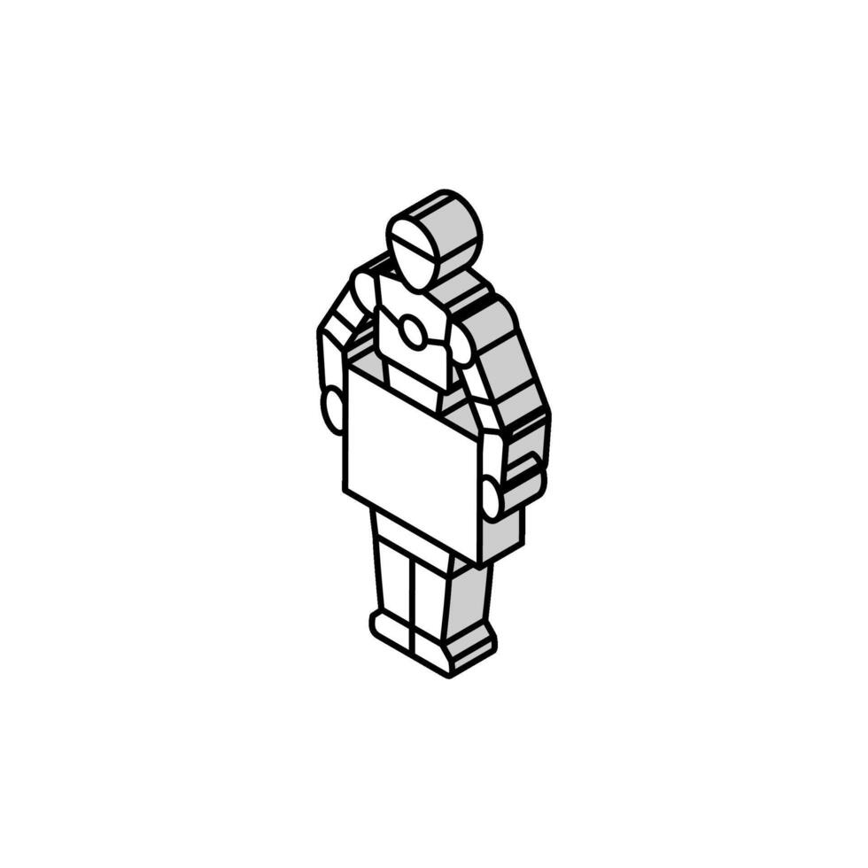 robot courier autonomous delivery isometric icon vector illustration