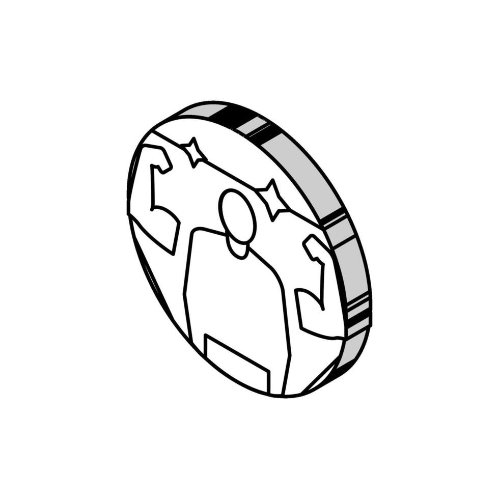 self confidence motivation isometric icon vector illustration