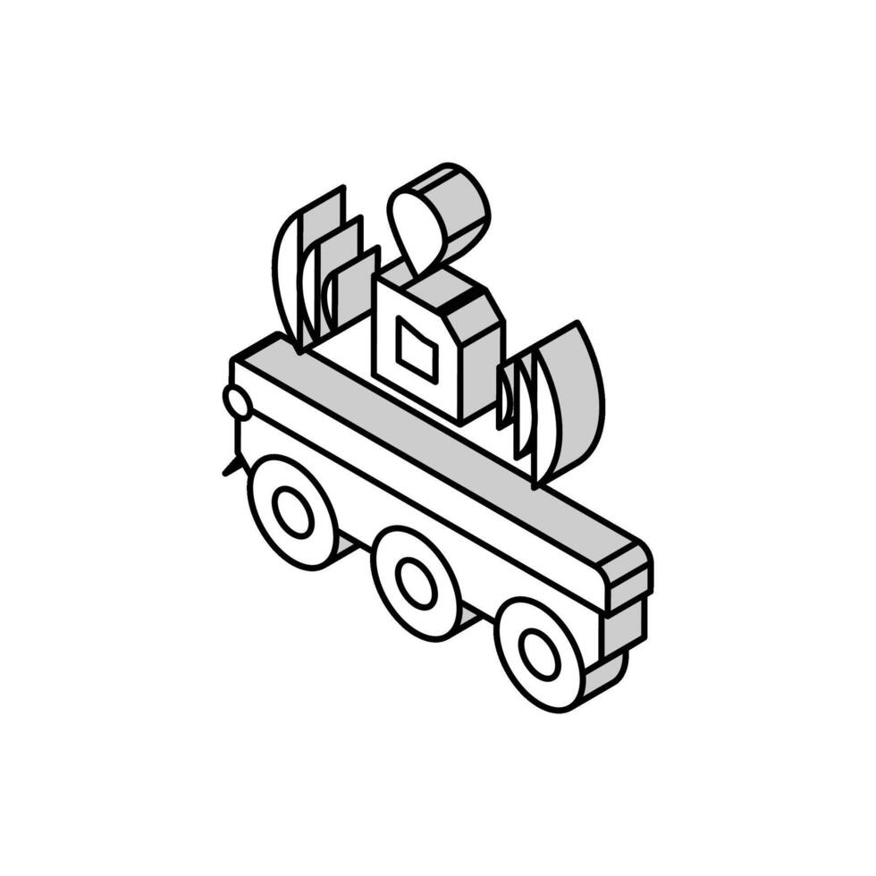 rfid tracking autonomous delivery isometric icon vector illustration