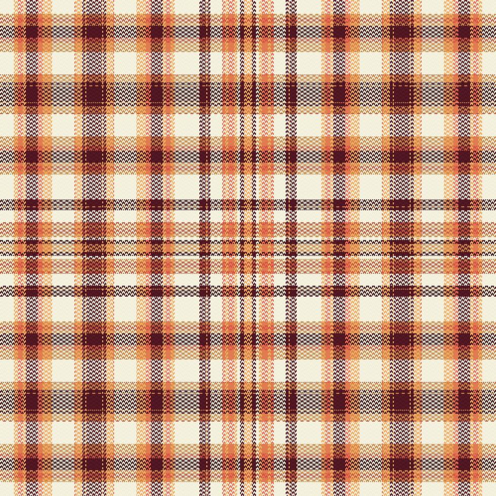 Tartan plaid pattern with texture and warm color. Vector illustration.