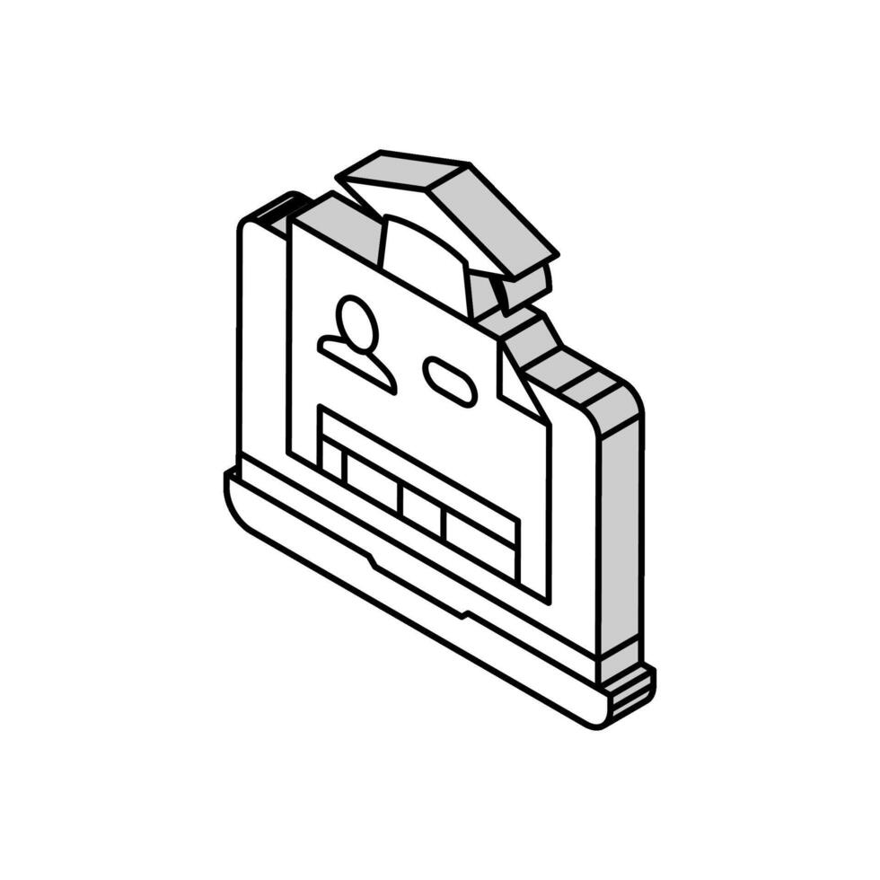 student profile online learning platform isometric icon vector illustration