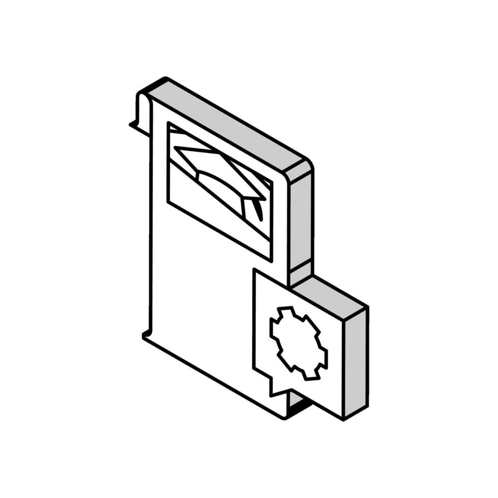 college campus teacher isometric icon vector illustration