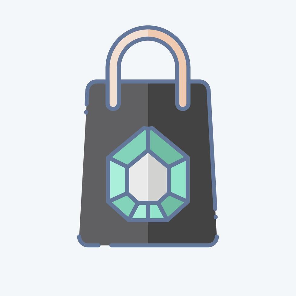 icono compras bolsa. relacionado a joyería símbolo. garabatear estilo. sencillo diseño editable. sencillo ilustración vector