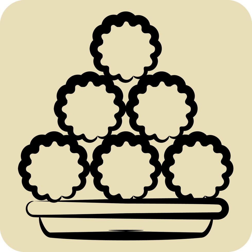 icono albóndiga. relacionado a rápido comida símbolo. mano dibujado estilo. sencillo diseño editable. sencillo ilustración vector