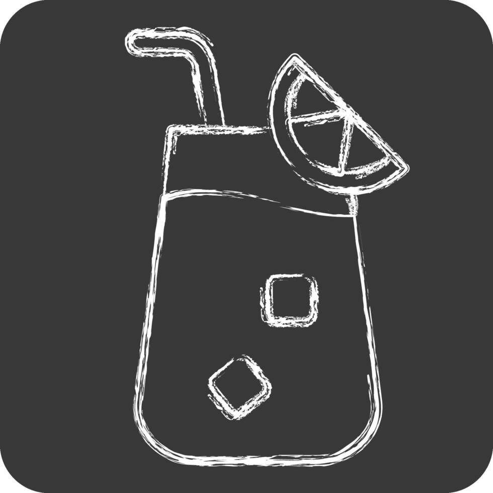 Icon Blue Lagoon. related to Cocktails,Drink symbol. chalk Style. simple design editable. simple illustration vector