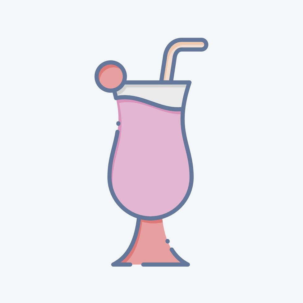 icono cóctel 4. relacionado a cócteles, bebida símbolo. garabatear estilo. sencillo diseño editable. sencillo ilustración vector