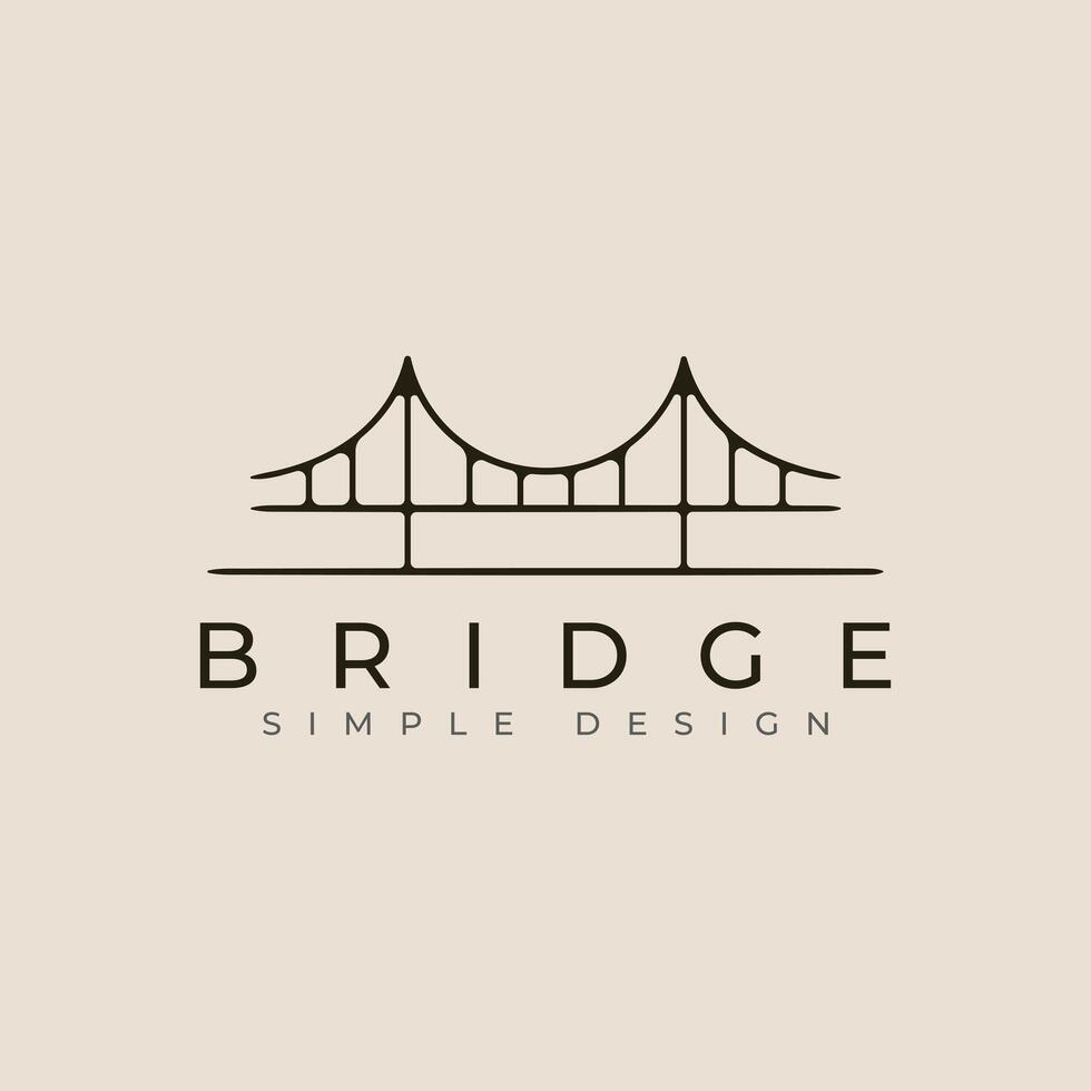 bridge  line art logo icon and symbol, building vector illustration minimalist design