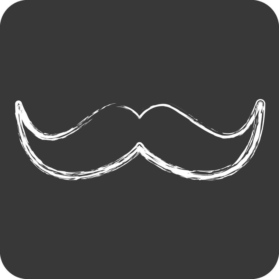 Icon Mustache. related to Fashion symbol. chalk Style. simple design editable. simple illustration vector