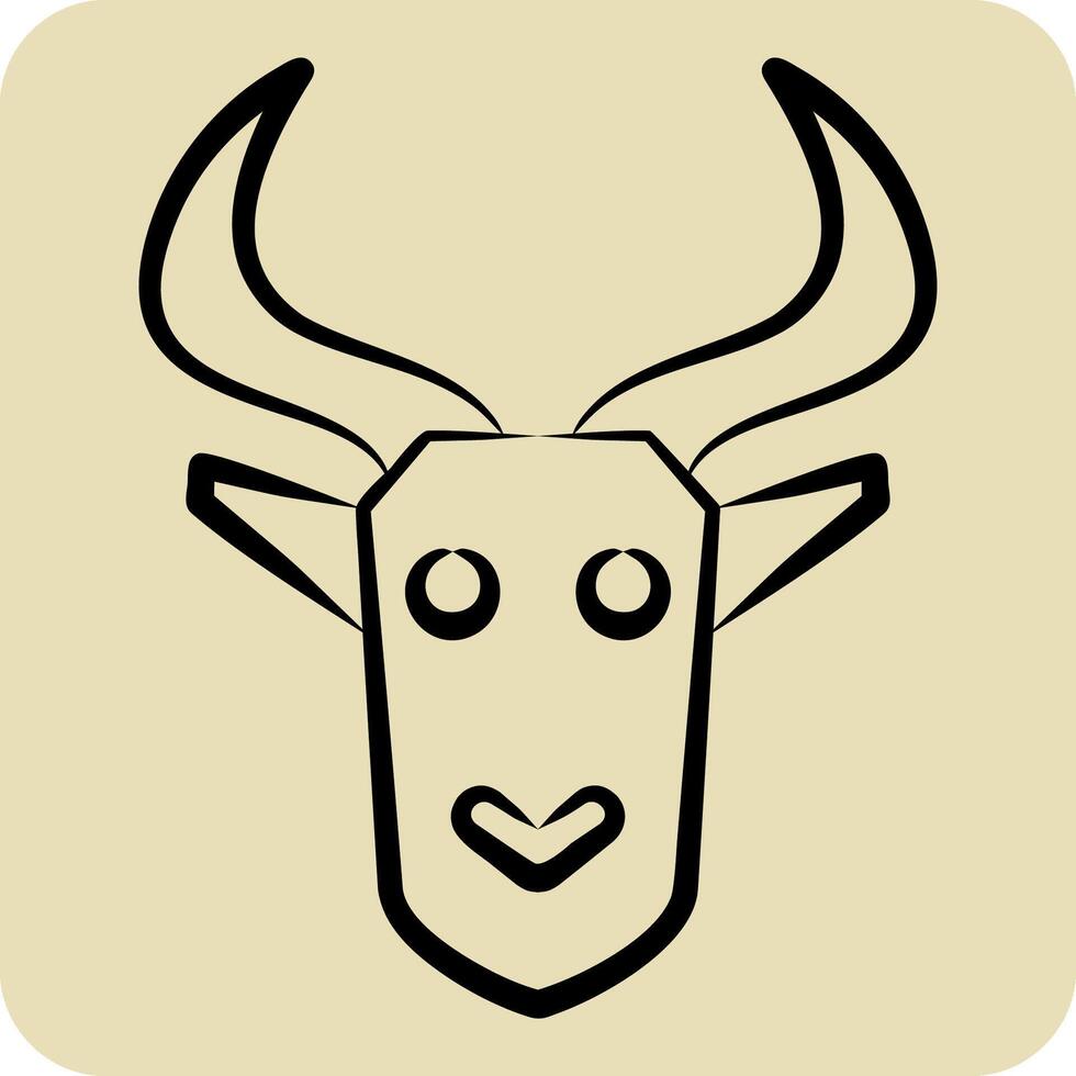Icon Impala. related to Kenya symbol. hand drawn style. simple design editable. simple illustration vector